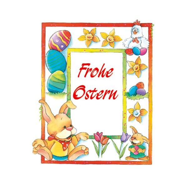 Ostern Minikarte Grußkarte mit Umschlag  Hasen Eier Frohe Ostern