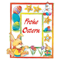 Ostern Minikarte Grußkarte mit Umschlag  Hasen Eier...
