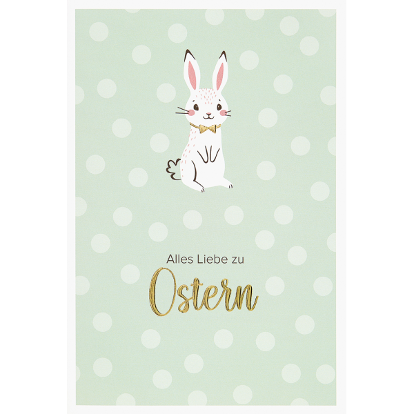 Ostern weiße Punkte Alles Liebe zu Ostern weißer Hase Glückwunschkarte mit Briefumschlag