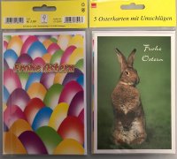 Ostern - Mehrfachpackung 5 Grußkarten und 5 Umschläge 10,5 x 14,5 cm