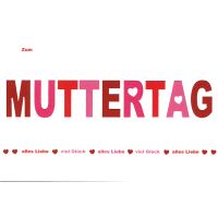 Muttertag Rote Rosa Buchstaben Herzen...