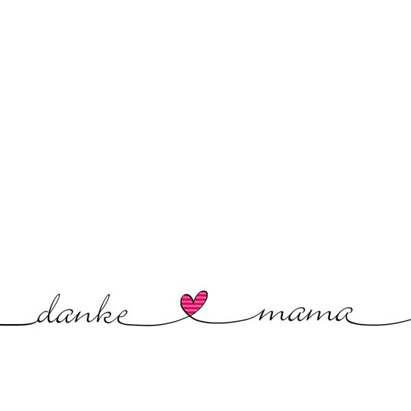 Muttertag Danke Mama rotes Herz Glückwunschkarte mit Briefumschlag