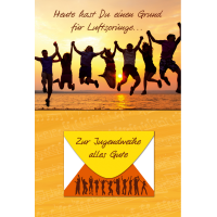 Jugendweihe Geldgeschenkkarte mit Umschlag  Jugend Strand...