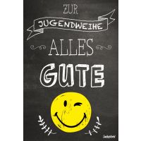 Jugendweihe Glückwunschkarte mit Umschlag  Smiley...