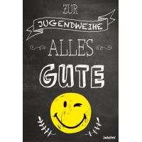 Jugendweihe Glückwunschkarte mit Umschlag  Smiley...