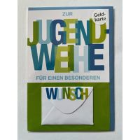 Jugendweihe Geldgeschenkkarte mit Umschlag  Besonderer Wunsch