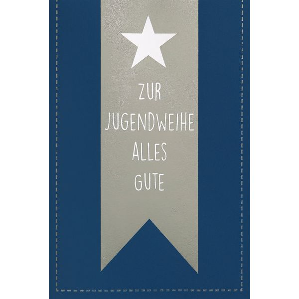 Jugendweihe Glückwunschkarte mit Umschlag  Stern Alles Gute