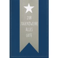 Jugendweihe Glückwunschkarte mit Umschlag  Stern...