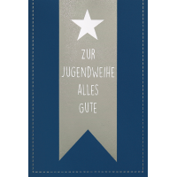 Jugendweihe Glückwunschkarte mit Umschlag  Stern...