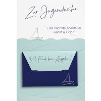 Jugendweihe Geldgeschenkkarte mit Umschlag  Schiff...