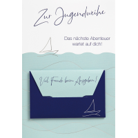 Jugendweihe Geldgeschenkkarte mit Umschlag  Schiff...