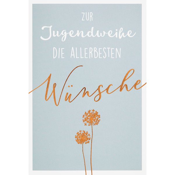 Jugendweihe Glückwunschkarte mit Umschlag  Pusteblume Allerbeste Wünsche