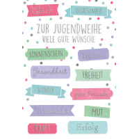 Jugendweihe Glückwunschkarte mit Umschlag...