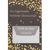 Jugendweihe Geldgeschenkkarte mit Umschlag  Konfetti...