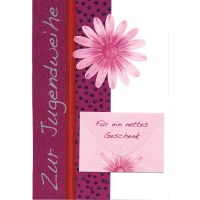 Jugendweihe Geldgeschenkkarte mit Umschlag  Blume Geschenk