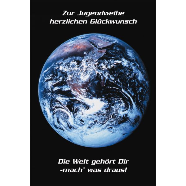 Jugendweihe Glückwunschkarte mit Umschlag  Welt Herzlichen Glückwunsch