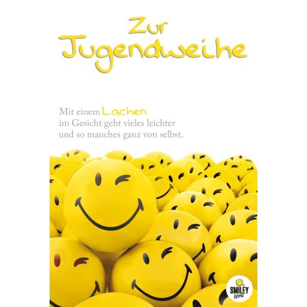 Jugendweihe Glückwunschkarte mit Umschlag  Spruch Smileys Lachen