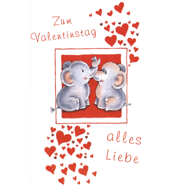 Valentinstag Glückwunschkarte mit Umschlag  Herzen Alles Liebe