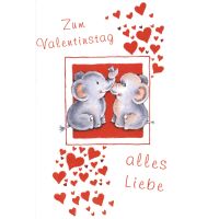 Valentinstag Glückwunschkarte mit Umschlag  Herzen...