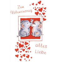 Valentinstag Glückwunschkarte mit Umschlag  Herzen...