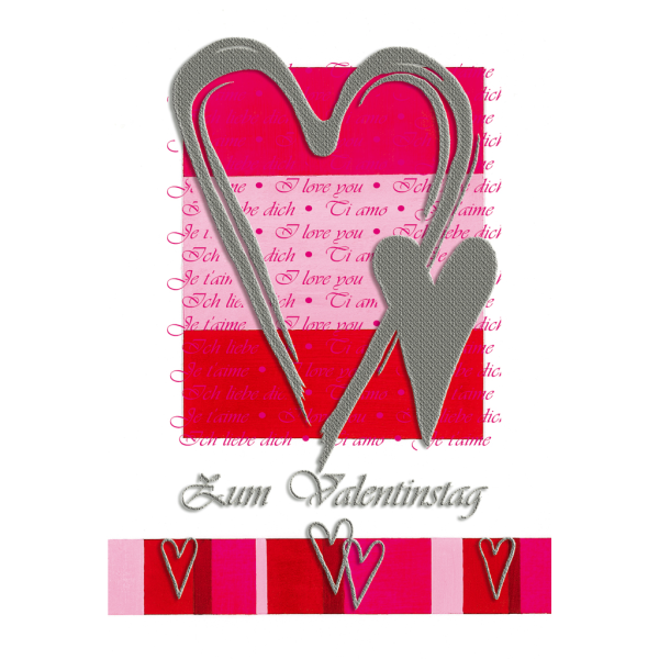 A Valentinstag Glückwunschkarte mit Umschlag  Herz I love you