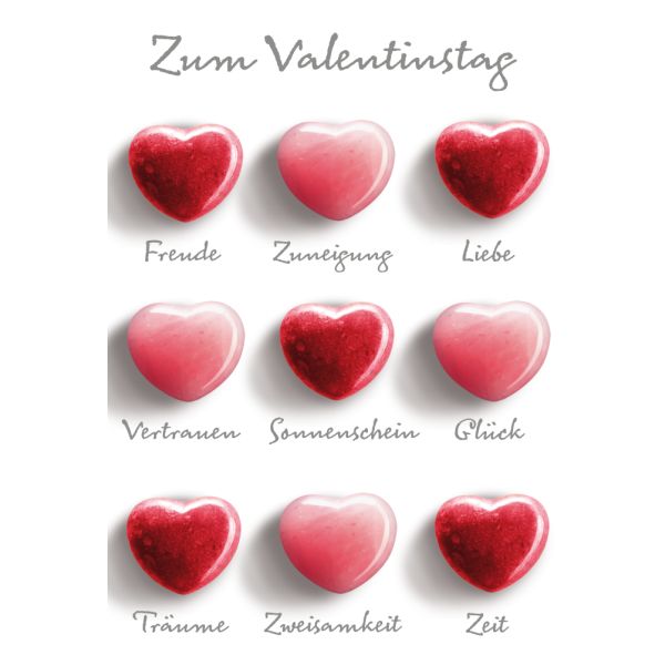 Valentinstag Glückwunschkarte mit Umschlag  Herzen Liebe Glück Zeit