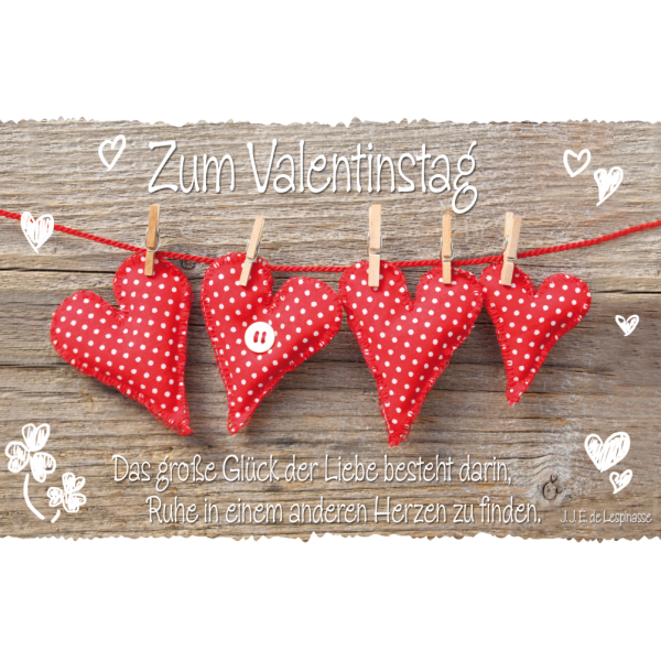 A Valentinstag Glückwunschkarte mit Umschlag  Spruch Herzen
