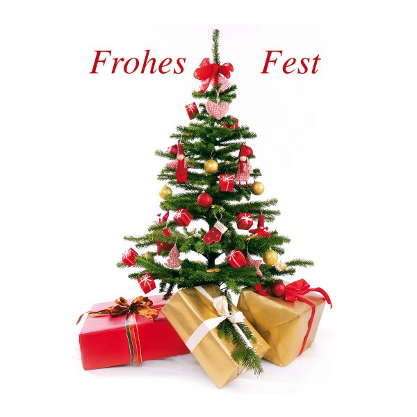 Weihnachten Midikarte Grußkarte mit Umschlag  Weihnachtsbaum Geschenke Frohes Fest