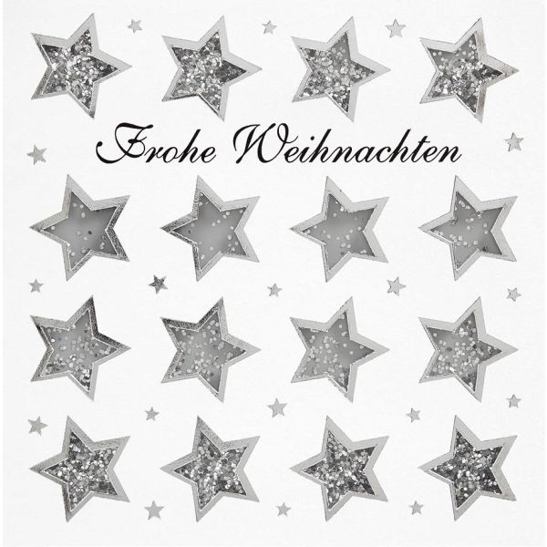 Weihnachten Quadratische Glückwunschkarte mit Umschlag Shake-Card Frohe Weihnachten Sterne