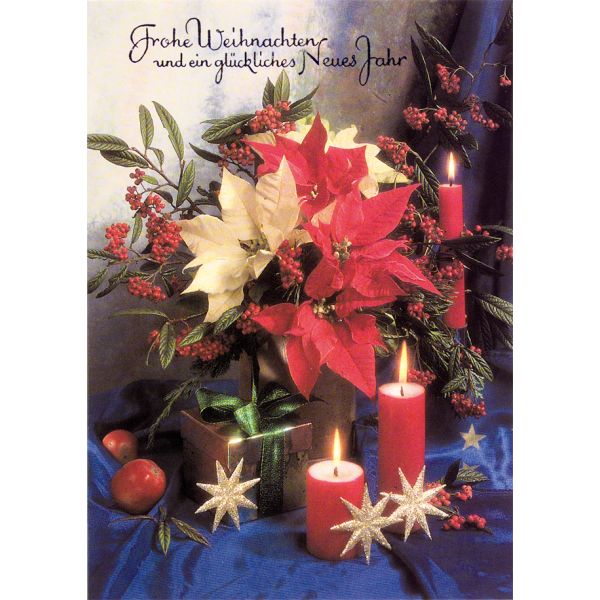 Weihnachten Glückwunschkarte mit Umschlag  Weihnachtsstern Frohe Weihnachten Glückliches Neues Jahr