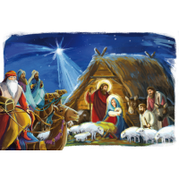 Weihnachten Glückwunschkarte mit Briefumschlag Stall...