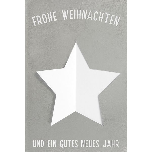 Weihnachten Glückwunschkarte mit Umschlag  Stern Frohe Weihnachten Gutes Neues Jahr