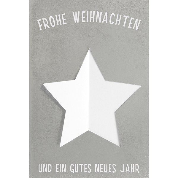 Weihnachten Glückwunschkarte mit Umschlag  Stern Frohe Weihnachten Gutes Neues Jahr
