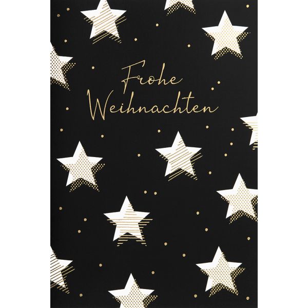 Weihnachten Glückwunschkarte mit Umschlag  Sterne Frohe Weihnachten
