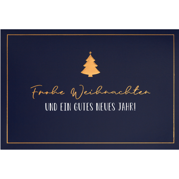 Weihnachten Glückwunschkarte mit Umschlag  Gold Weihnachtsbaum Frohe Weihnachtsbaum Gutes Neues Jahr