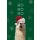 Weihnachten Glückwunschkarte mit Umschlag  Lama mit Weihnachtsmütze HO HO HO