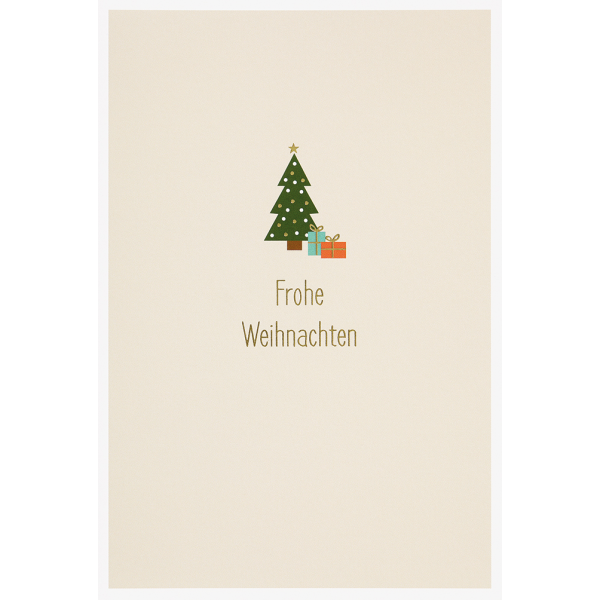 Weihnachten - Unverpackt – plastikfreie Verpackung - Glückwunschkarte im Format 11,5 x 17 cm mit Briefumschlag
