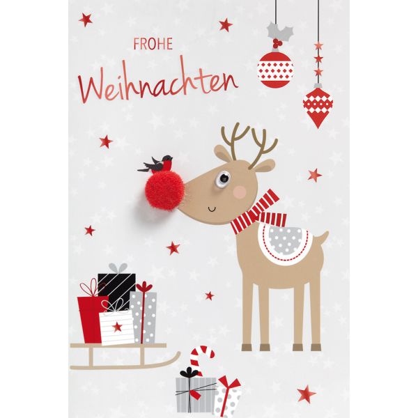 Weihnachten Glückwunschkarte mit Umschlag  Collage Rentier Frohe Weihnachten