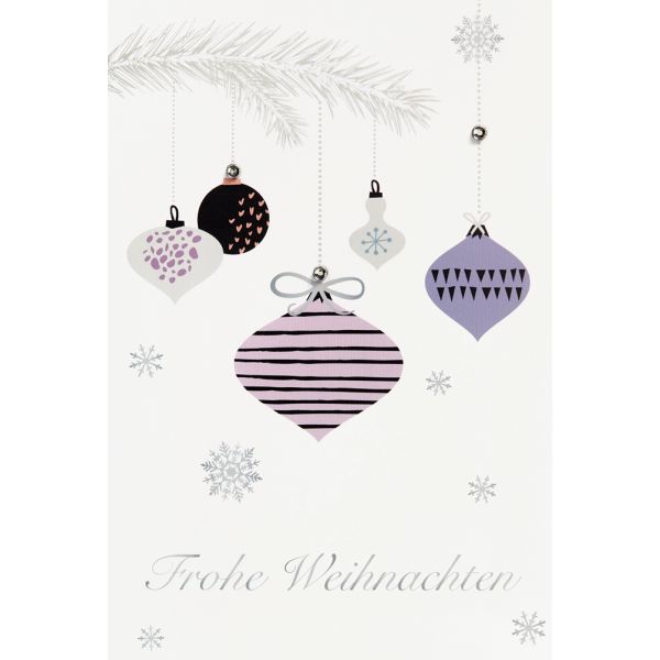 Weihnachten Glückwunschkarte mit Umschlag  Weihnachtskugeln Frohe Weihnachten