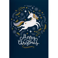 Weihnachten Glückwunschkarte mit Umschlag  Einhorn...
