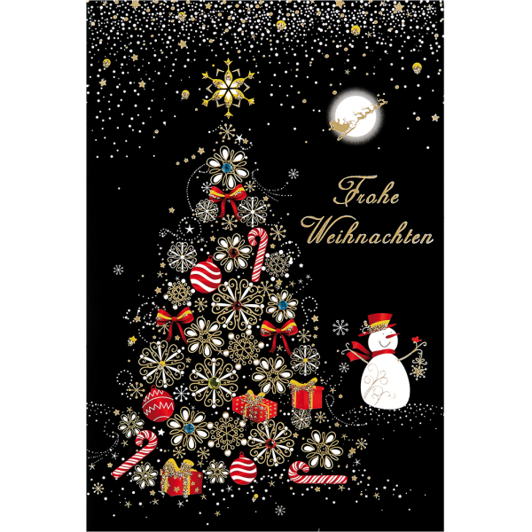 Asmallgf Weihnachts-Pop-Up-Karte – Mit Weihnachtsbaum & Schneemann, Handgefertigt, Inkl. Umschlag