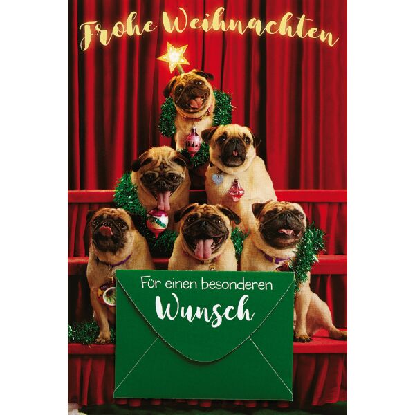Weihnachten - Geldkarte - Glückwunschkarte im Format 11,5 x 17 cm mit Briefumschlag