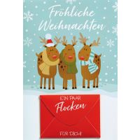 Weihnachten Geldgeschenkkarte mit Umschlag  Rentiere...
