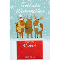 Weihnachten Geldgeschenkkarte mit Umschlag  Rentiere...