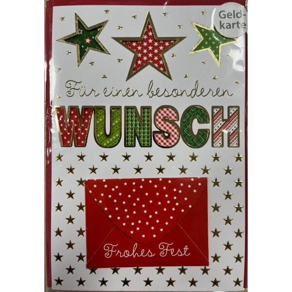 Weihnachten Geldkarte Glückwunschkarte mit Briefumschlag Für einen besonderen Wunsch