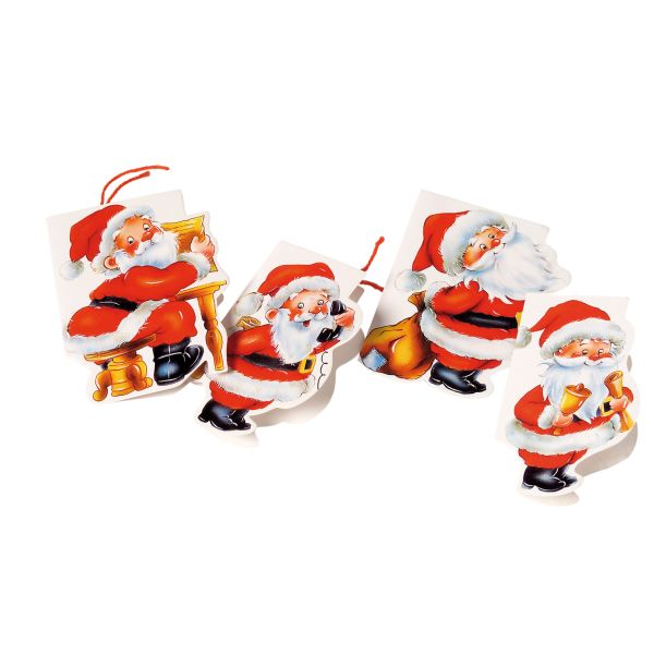 Weihnachten Geschenkanhänger 4 Anhänger im Beutel  Weihnachtsmann