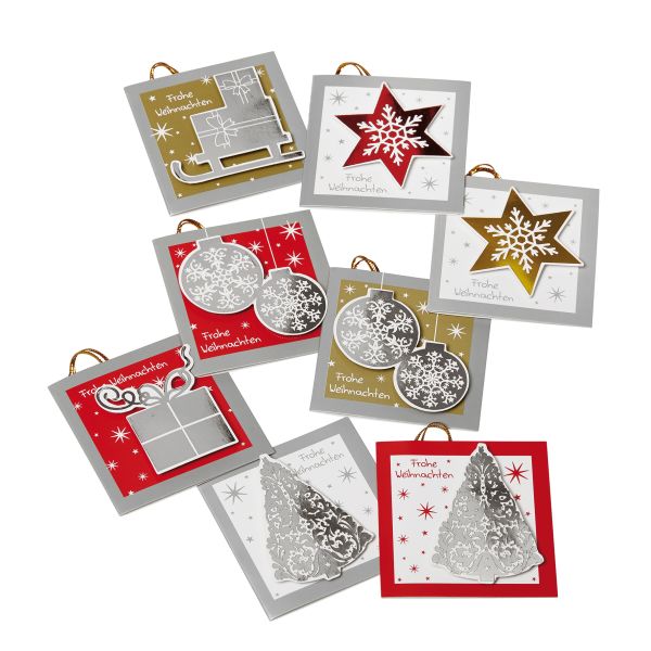 Weihnachten Geschenkanhänger 8 Anhänger im Beutel  Collage Frohe Weihnachten