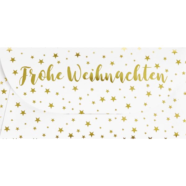 Weihnachten - Geldgeschenkkarte - Format 11 x 22 cm für Gutscheine, Tickets - weiß mit Briefumschlag