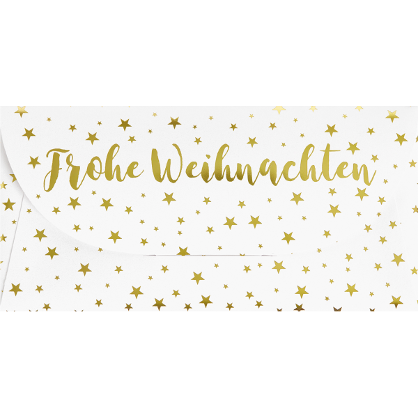 Weihnachten - Geldgeschenkkarte - Format 11 x 22 cm für Gutscheine, Tickets - weiß mit Briefumschlag