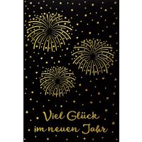 Neujahr Glückwunschkarte mit Umschlag  Feuerwerk...